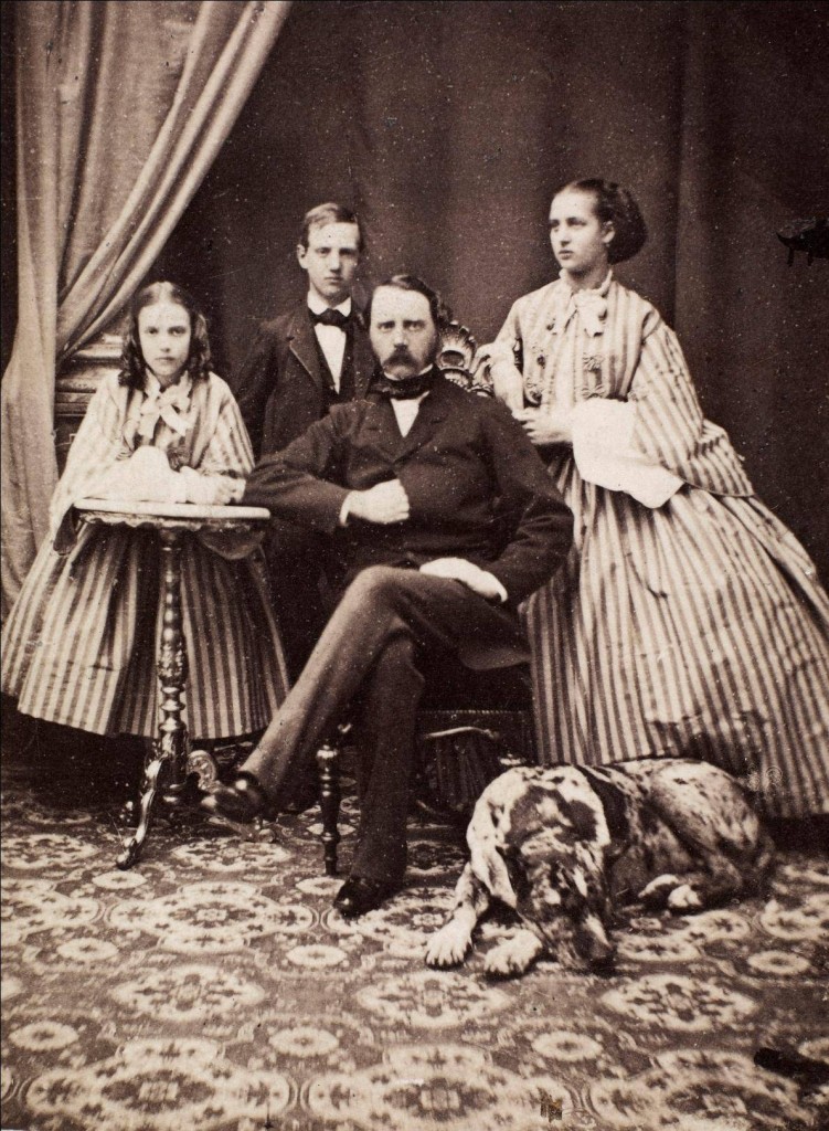 Princess Dagmar, Prince Vilhelm, Christian IX King of Denmark and Princess Alexandra. 1861